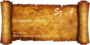 Szupper Alex névjegykártya